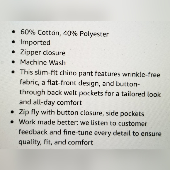 NWT MENS SLIM FIT WRINKLE RESISTANT FLAT FRONT CHINO PANT - Picture 4 of 9